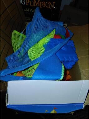 Sand castle toys to pails 2 bags and all the assessors